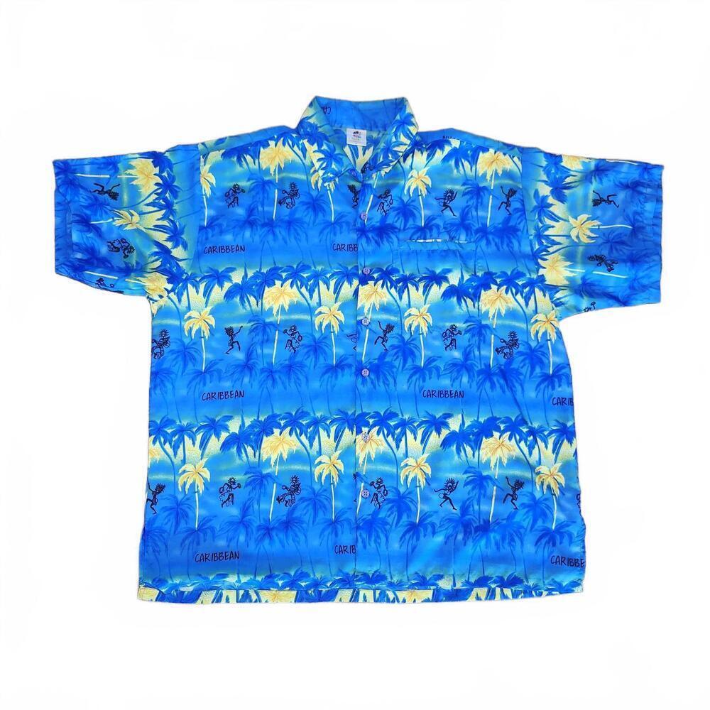 Rima BeachWorld Caribbean Print Button-Up Shirt - Size XL